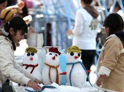 Aspecto de la pista de hielo instalada en la explanada del zócalo capitalino. EL UNIVERSAL  /