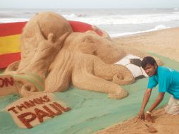 El pulpo se hizo pupular hasta en India (foto), país sin tradición futbolística. GETTY IMAGES SPORT  /