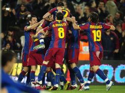 Los jugadores culés ganan en su primer partido del año donde se mantuvieron en la cima. EFE  /