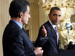 Nicolas Sarkozy y Barack Obama en la Casa Blanca. AP  /