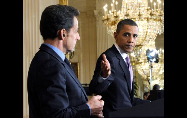 Nicolas Sarkozy y Barack Obama en la Casa Blanca. AP  /