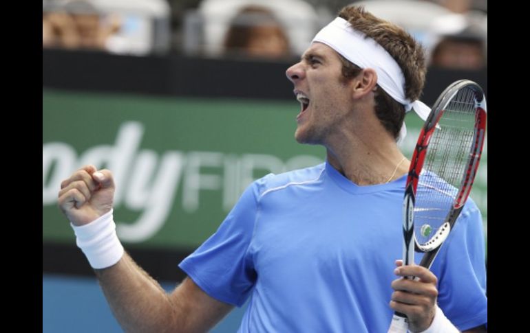 Juan Martín del Potro festeja su victoria en Sydney. AP  /