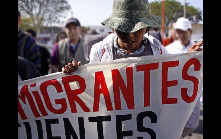 El 7 de enero, acitivistas y centroamericanos realizaron una marcha de Chiapas a Oaxaca a favor de los migrantes. AFP  /