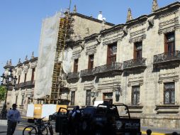 Los restauradores encontraron las formas originales del balcón principal de Palacio de Gobierno.A.HINOJOSA  /