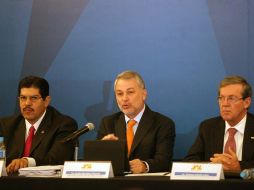 Aspecto de la rueda de prensa para anunciar la obra pública del Estado de Jalisco. A. CAMACHO  /