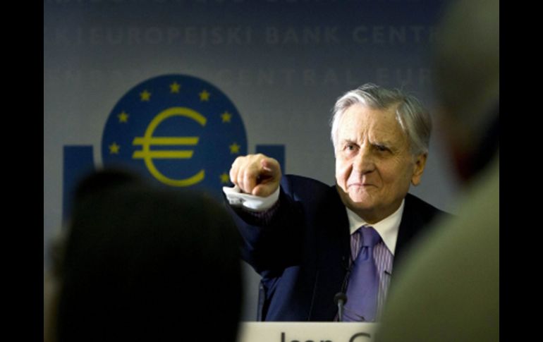 Jean-Claude Trichet, durante una conferencia  de prensa  en Frankfurt. AFP  /