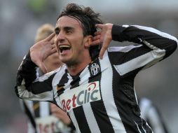 Alberto Aquilani festejando una anotación a favor del Juventus. AP  /