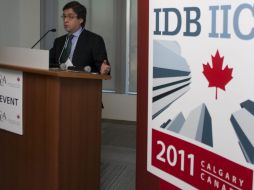 El presidente del BID, Luis Alberto Moreno pronunció un discurso en un acto organizado por el Consejo Canadiense para las Américas. EFE  /