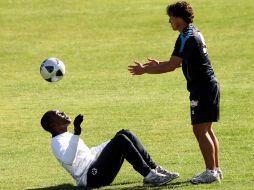 Waler Ayovi de Rayados Monterrey entrenando. MEXSPORT  /