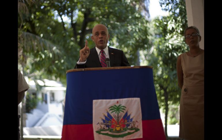 El candidato a la Presidencia de Haití Michel Martelly, durante su conferencia de prensa. AP  /