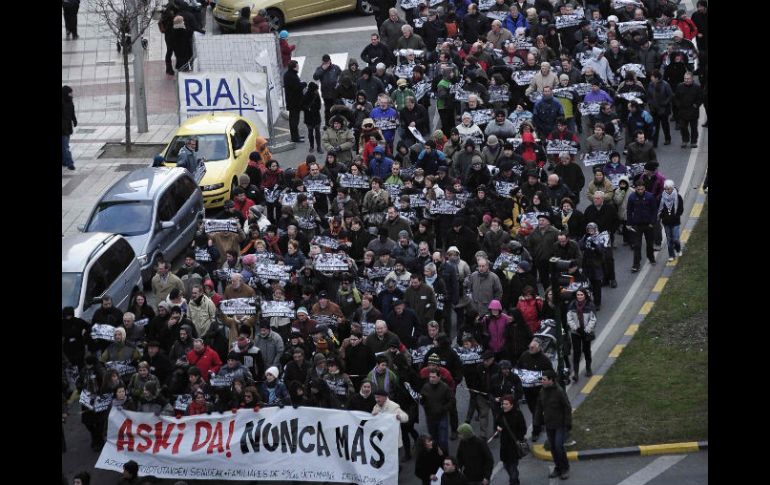 Pamplona, España. Los manifestantes exigen no más detenciones. AP  /