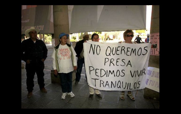 Desde hace varios años los ciudadanos de Temacapulín se han manifestado en contra de la Presa El Zapotillo. ARCHIVO  /