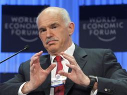 El primer ministro griego, George Papandreou, durante su participación en Davos. AP  /