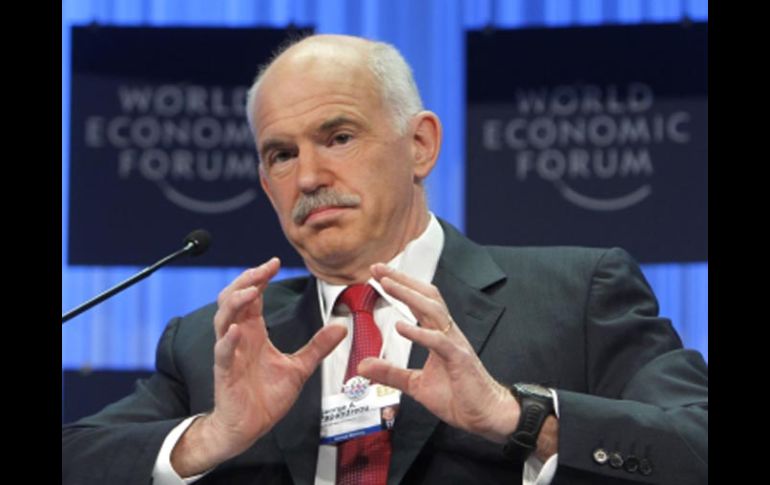 El primer ministro griego, George Papandreou, durante su participación en Davos. AP  /