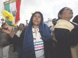 Indígenas chiapanecas en el adiós del miércoles al obispo. NTX  /