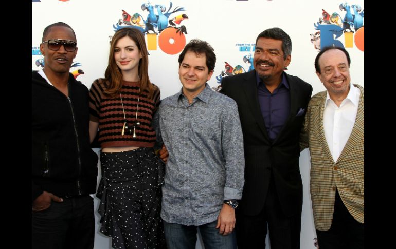 Jamie Foxx, Anne Hathaway, Carlos Saldanha, George López y Sergio Mendes prestaron su talento. AFP  /