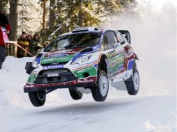 El finlandés Mikko Hirvonen durante la última jornada del rally de Suecia. EFE  /