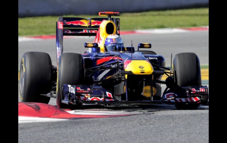 El actual campeón de la Fórmula Uno, Sebastian Vettel durante el entrenamiento de pretemporada. AFP  /