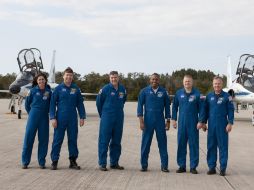 Los astronautas llegaron a Florida en los aviones supersónicos t-38 de la NASA. EFE  /