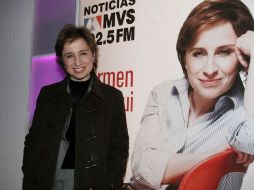 La periodista Carmen Aristegui retoma su posición como conductora de la primera emisión de Noticias MVS. EL UNIVERSAL  /