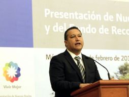 Francisco Blake Mora, durante su participación en la presentación de las nuevas reglas y lineamientos del FONDEN. EL UNIVERSAL  /