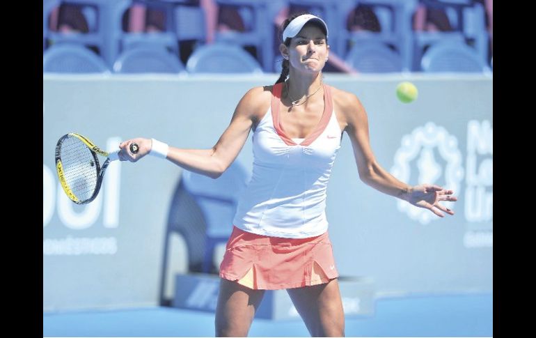 La tenista alemana Julia Goerges era una de las candidatas al título en Monterrey. EFE  /