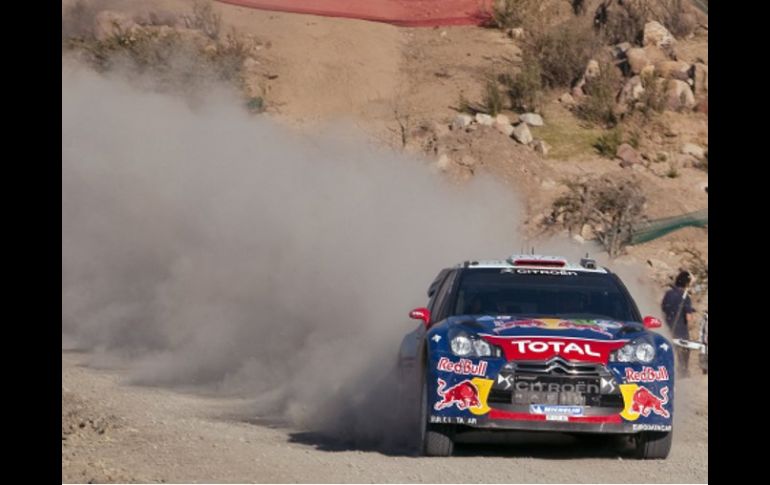 El piloto francés Ogier durante la penúltima etapa del rally México. AFP  /