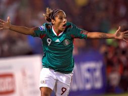 Foto de archivo de Maribel Domínguez quien abrió el marcador a favor de la Selección mexicana. MEXSPORT  /