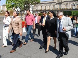 Los regidores del PRI, encabezados por su coordinador, Javier Galván Guerrero. ESPECIAL  /