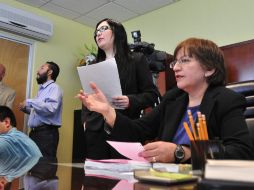 La juez Blanca Lobo Domínguez habla durante la audiencia pública realizada hoy. EFE  /