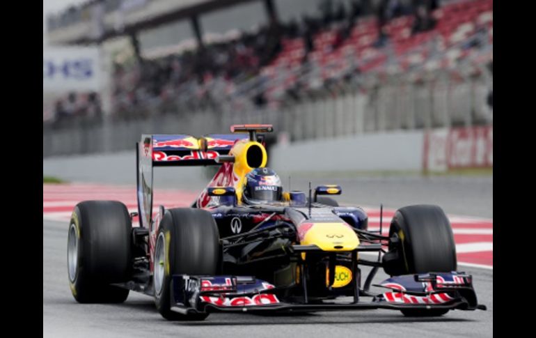 Sebastian Vettel durante los entrenamientos de Formula Uno. AFP  /