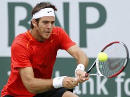 Del Potro enfrentándose a Philipp Kohlschreiber en el Indian Wells. REUTERS  /