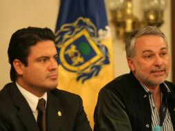 El presidente municipal de Guadalajara Aristóteles Sandoval y el gobernador del Estado Emilio González. ARCHIVO  /