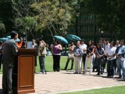 A un año de que dos estudiantes del Tec de Monterrey fueron asesinados, se les recordó con una ceremonia. ARCHIVO  /