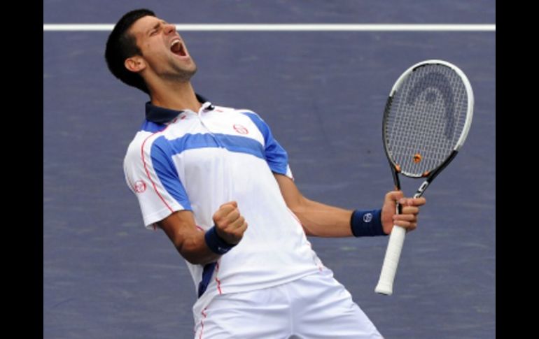 El tenista serbio, Novak Djokovic tras vencer al número uno del mundo. AFP  /