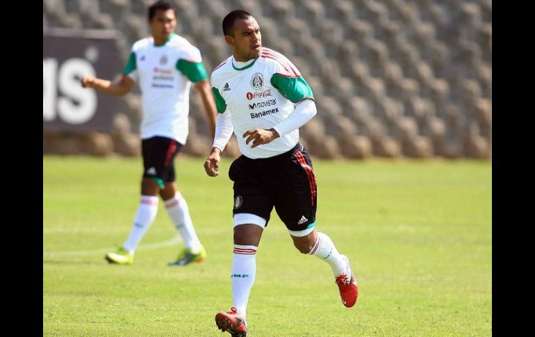 Edgar Pacheco en un entrenamiento con la Selección mexicana. MEXSPORT  /