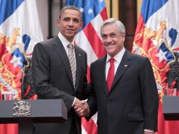 Barack Obama y Sebastián Piñera en rueda de prensa en el palacio La Moneda. AFP  /