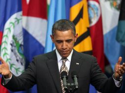 El presidente estadounidense Barack Obama pronuncia su discurso. EFE  /