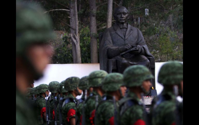 Vista de la ceremonia de Benito Juárez, en Oaxaca. NTX  /