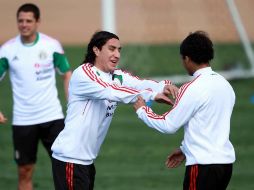 Juárez en pleno entrenamiento del Tri, junto a sus compañeros. MEXSPORT  /