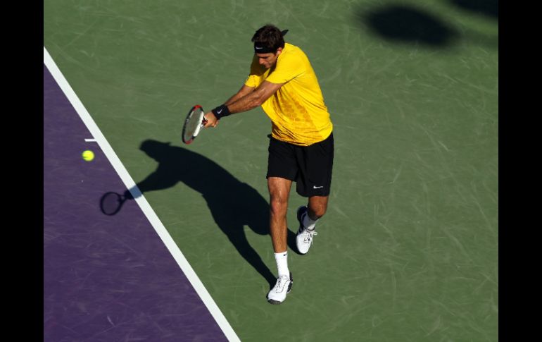 El tenista argentino Juan Martín del Potro derrotó en dos sets, 6-4 y 6-4 a Ricardo Mello. AFP  /