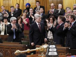 Stephen Harper durante la sesión de votos de la moción de censura. REUTERS  /