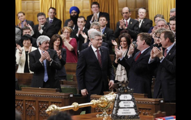 Stephen Harper durante la sesión de votos de la moción de censura. REUTERS  /