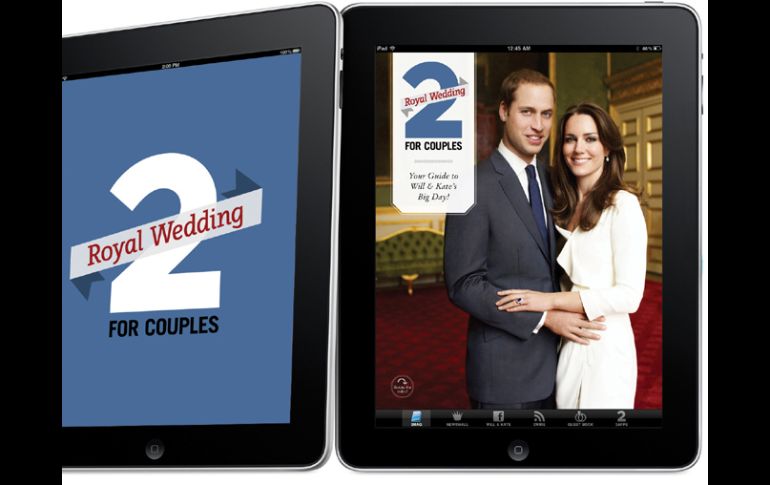 En la imágen se observa la aplicación de 2 For Life Media Inc para iPad que permite compartir consejos de bodas con la pareja. AP  /