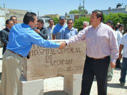 Con la colocación de la primera piedra, este lunes arrancó formalmente la ampliación del Hospital General de zapopan. ESPECIAL  /