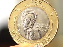 Con la moneda se celebran 20 años de que Octavio Paz obtuvo el Premio Nobel de Literatura.EL UNIVERSAL  /