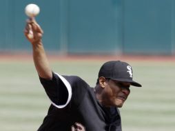 Edwin Jackson durante el partido contra los Indios de Cleveland. AP  /