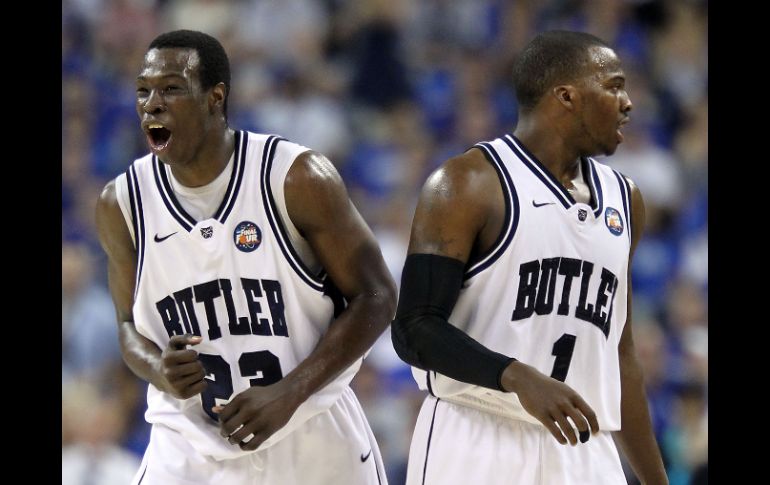 Shelvin Mack (der.), de los Bulldogs de Butler, anotó 24 puntos en el encuentro de hoy. AFP  /