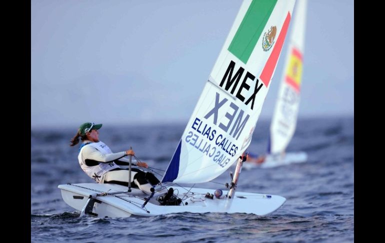 Tania Elias Calles, de la clase Laser Radial, durante los Juegos Olímpicos de Beijing. MEXSPORT  /