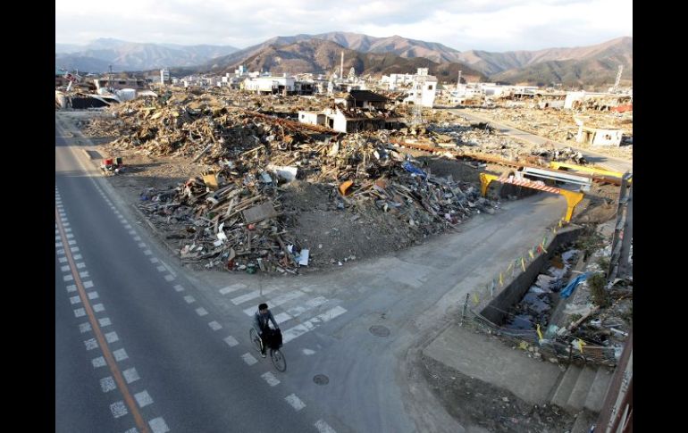 Vista general de Rikuzentakata, prefectura de Iwate, una de las localidades arrasadas por el tsunami de Japón. EFE  /